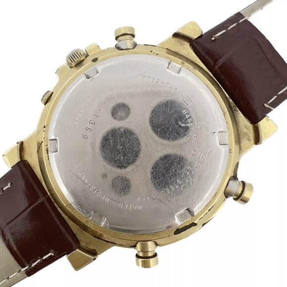 Vintage Seiko Men's Quartz Chronograph Wristwatch 7T32-7A8A w Salmon Sub Dials - Picture 8 of 11
